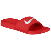 Nike Benassi Swoosh Slide - Men's - Red / White