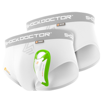 Shock Doctor Core Brief with Single BioFlex Cup - Boys' Grade School - White / Grey