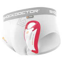 Shock Doctor Core Brief with Single BioFlex Cup - Boys' Grade School - White / Grey