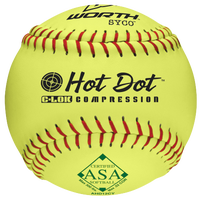 Worth AHD12CY Hot Dot Yellow Softball - Men's - Yellow / Red