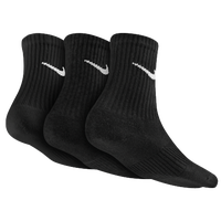 Nike 3 Pack Mositure MGT Cushion Crew Sock - Boys' Grade School - All Black / Black