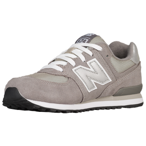 New Balance 574 Suede - Boys' Grade School - Grey/Silver