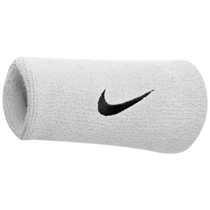 Nike Swoosh Doublewide Wristbands - Men's - White/Black