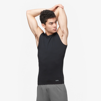 Eastbay EVAPOR Sleeveless Compression Crew - Men's - All Black / Black