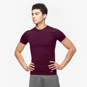 Eastbay EVAPOR Compression Crew - Men's - Red-Dark Maroon