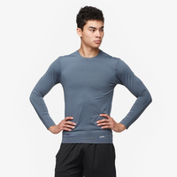 Eastbay EVAPOR Long Sleeve Compression Crew - Men's - Grey / Grey