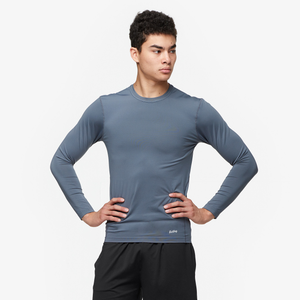 Eastbay EVAPOR Long Sleeve Compression Crew - Men's - Charcoal