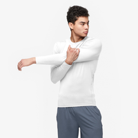 Eastbay EVAPOR Long Sleeve Compression Crew - Men's - All White / White