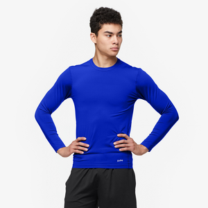 Eastbay EVAPOR Long Sleeve Compression Crew - Men's - Blue-Royal