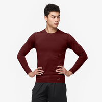Eastbay EVAPOR Long Sleeve Compression Crew - Men's - Maroon / Maroon