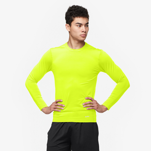 Eastbay EVAPOR Long Sleeve Compression Crew - Men's - Fierce Yellow