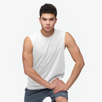 Eastbay EVAPOR Fitted Sleeveless Crew - Men's - All White / White