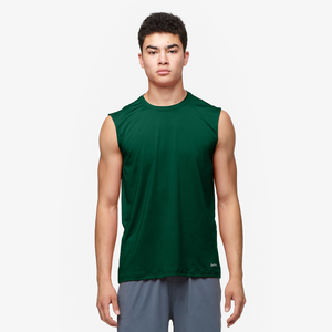Eastbay EVAPOR Fitted Sleeveless Crew - Men's - Green-Forest