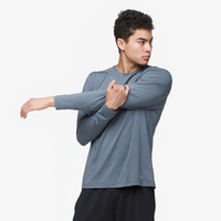 Eastbay EVAPOR Fitted Long Sleeve Crew - Men's - Grey / Grey