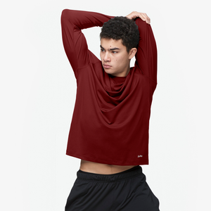 Eastbay EVAPOR Fitted Long Sleeve Crew - Men's - Dark Maroon