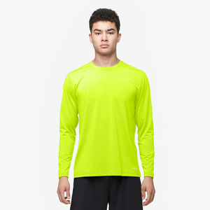 Eastbay EVAPOR Fitted Long Sleeve Crew - Men's - Fierce Yellow