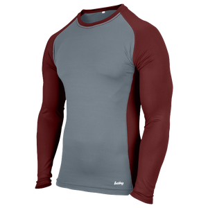 Eastbay EVAPOR Baseball Compression Top - Men's - Grey/Dark Maroon
