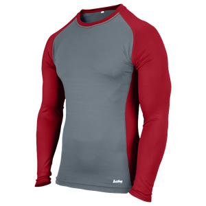 Eastbay EVAPOR Baseball Compression Top - Men's - Grey/Scarlet