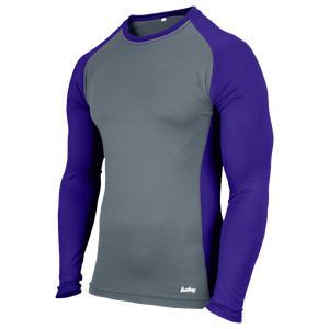 Eastbay Evapor L/S Baseball Compression Top - Boys' Grade School - Grey/Purple