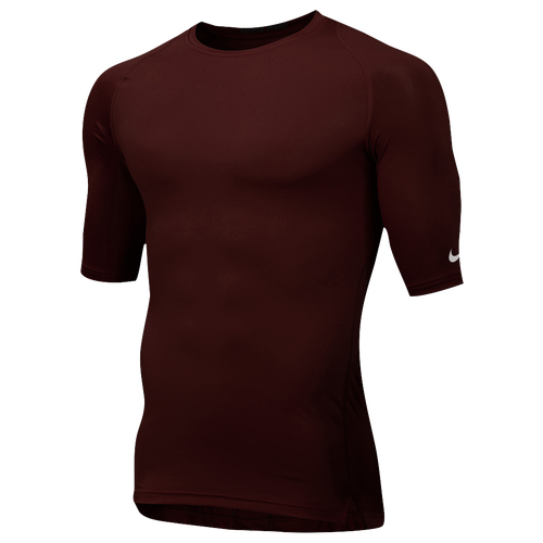 Nike Team Core 1/2 Sleeve Compression Top Men's Football Clothing Maroon