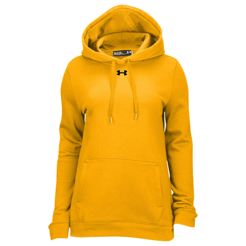 Under Armour Team Hustle Fleece Hoodie Women's For All Sports Clothing Steeltown Gold/Black