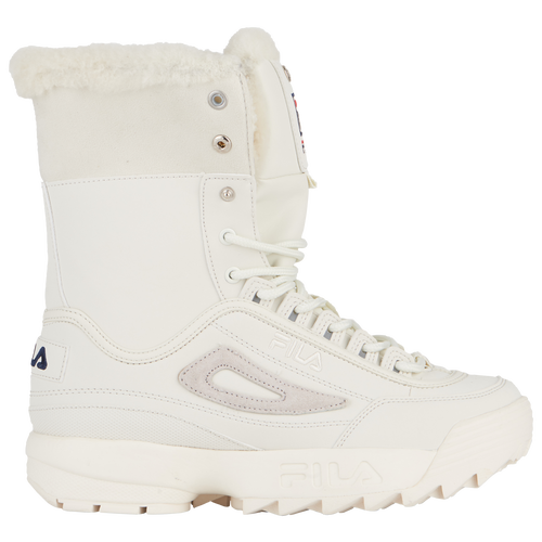 fila disruptor shearling boots white