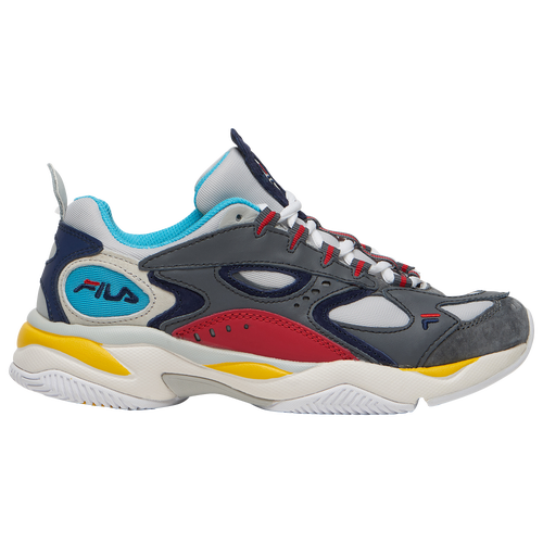 Fila Boveasorus - Women's - Casual - Shoes - Grey/Grey/Navy/Red/Yellow