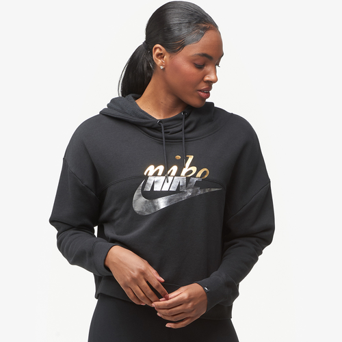 nike crop hoodie black