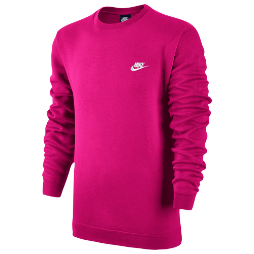 Nike Club Fleece Crew - Men's - Casual - Clothing - Watermelon/White