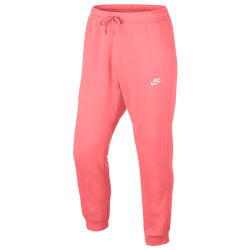 nike essential tight fit fleece joggers in pink glaze