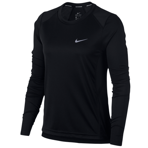 Nike Dry Miler Long Sleeve T-Shirt - Women's - Running - Clothing - Black