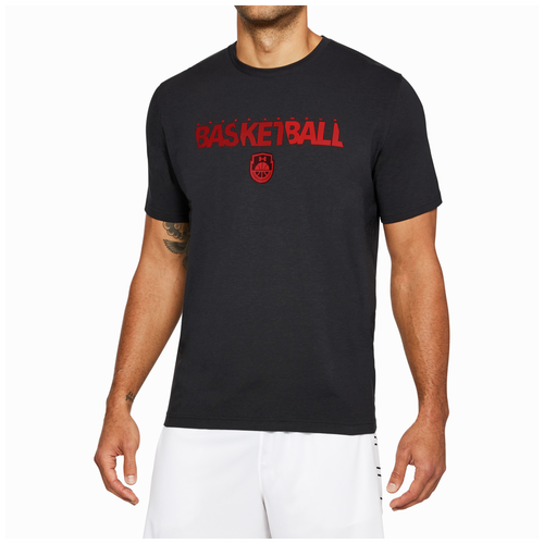 Under Armour Basketball Wordmark TShirt Men's Basketball Clothing Black/Red