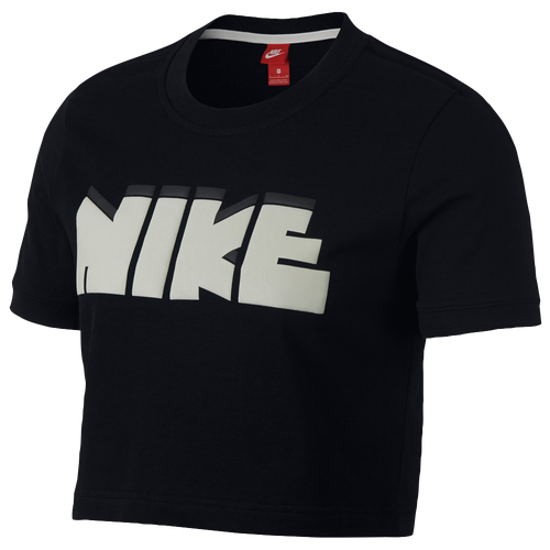 Nike Archive Cropped Bubble T-Shirt - Women's - Casual - Clothing - Black