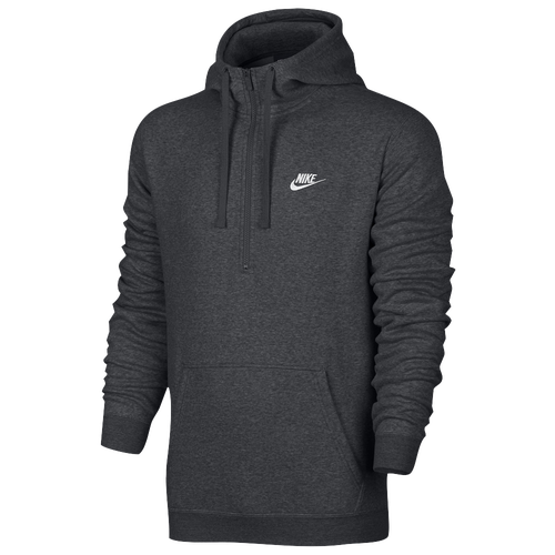 Nike Club Half Zip Fleece Hoodie - Men's - Casual - Clothing - Charcoal ...