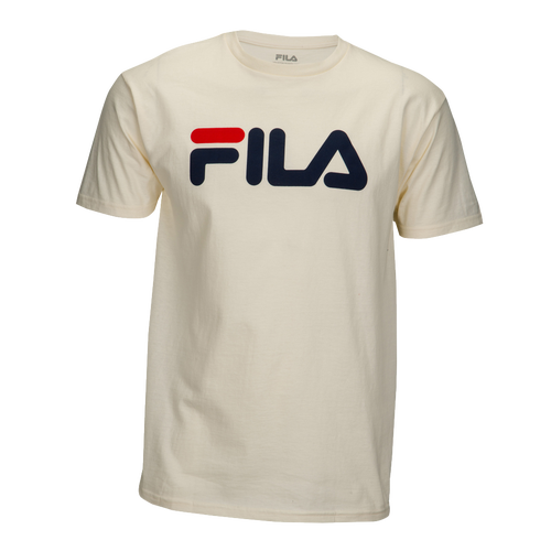 Fila Logo T-Shirt - Men's - Casual - Clothing - Gardenia/Navy/Chinese Red