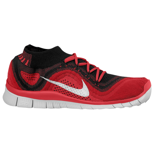 Nike Free Flyknit + - Men's - Running - Shoes - Black/White/Gym Red