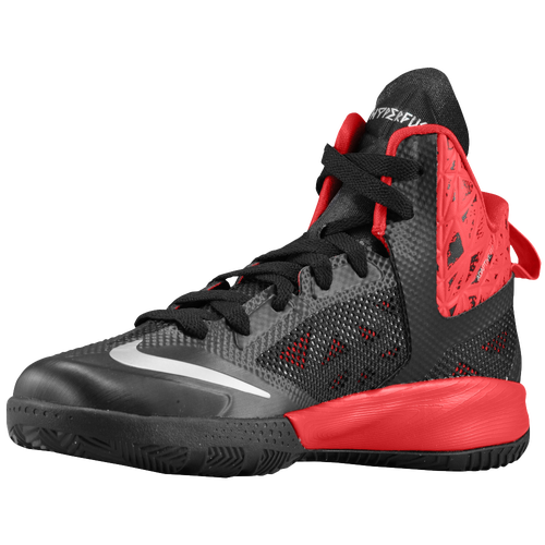 Nike Hyperfuse 2013   Boys Grade School   Basketball   Shoes   Black/University Red/Metallic Silver