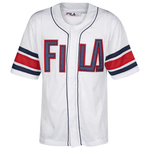 Fila Kyler Baseball Jersey - Men's - Casual - Clothing - White/Peacoat ...