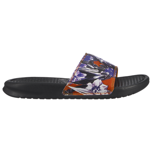 Nike Benassi JDI Slide - Women's - Casual - Shoes - Black/Team Orange