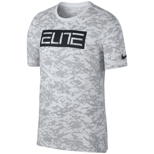 Nike Elite T-Shirt - Men's - Basketball - Clothing - White/Black