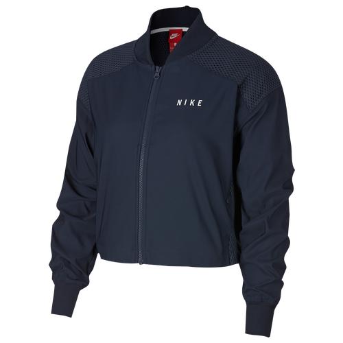 Nike Mesh Bomber Jacket Women's Casual Clothing Obsidian/White