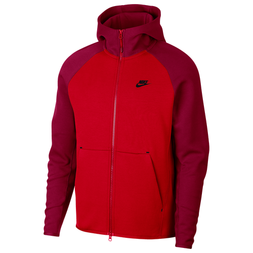 red nike tech fleece hoodie