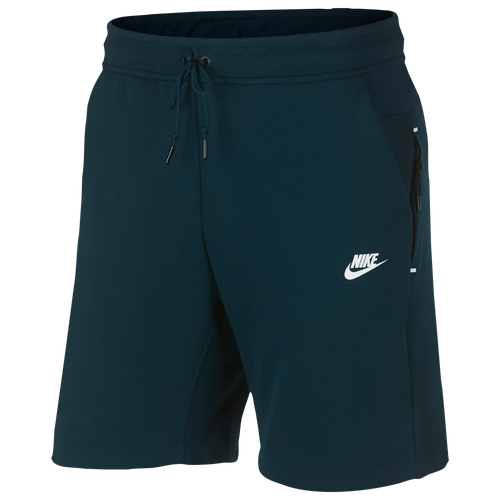 Nike Tech Fleece Shorts - Men's - Casual - Clothing - Midnight Spruce/White