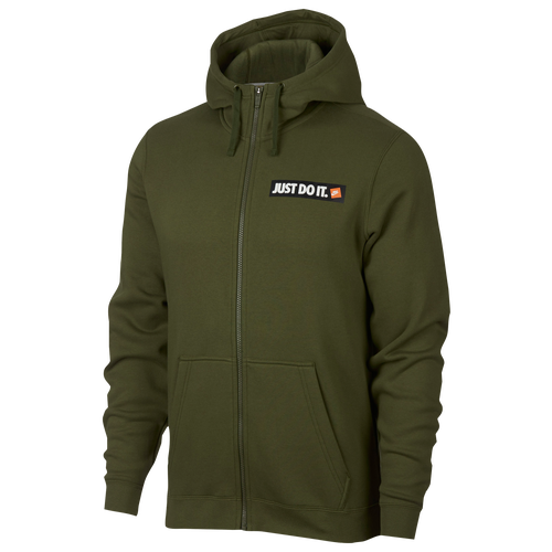 Nike JDI Left Chest FullZip Hoodie Men's Casual Clothing Olive