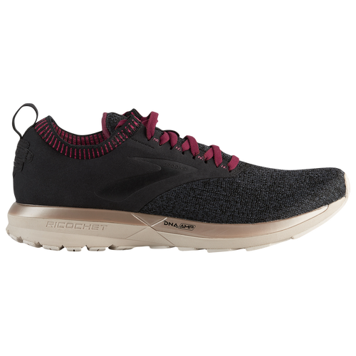 brooks ricochet black tan pink