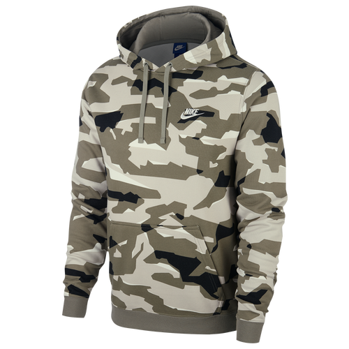 Nike Club Camo Pullover Hoodie - Men's - Casual - Clothing - Light Bone ...