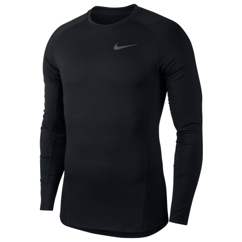 Nike Pro Therma L/S Top - Men's - Training - Clothing - Black/Dark Grey