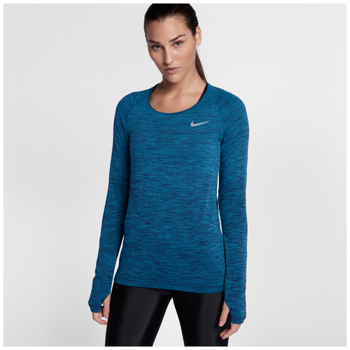 Nike Dri-FIT Knit Long Sleeve T-Shirt - Women's - Running - Clothing ...