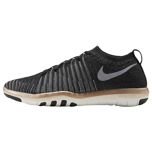 nike training flex trainers in grey with peach swoosh