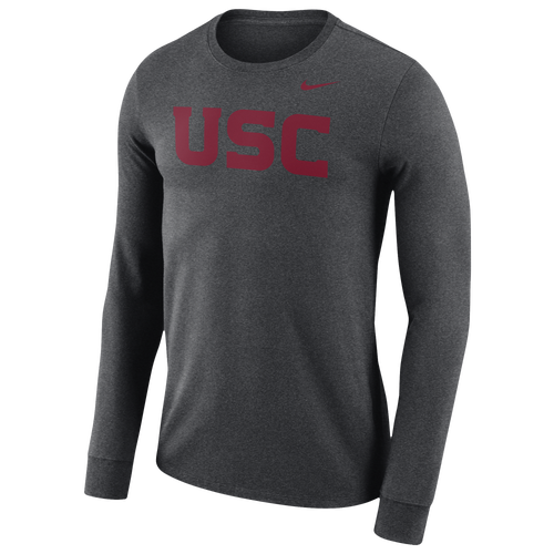 Nike College DF Cottom L/S Wordmark T-Shirt - Men's - Clothing - USC ...